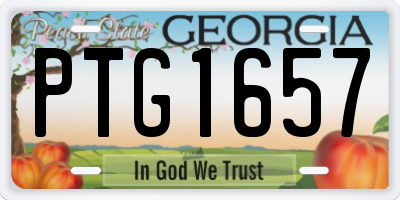 GA license plate PTG1657