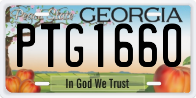 GA license plate PTG1660