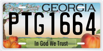 GA license plate PTG1664