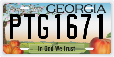 GA license plate PTG1671