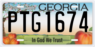 GA license plate PTG1674
