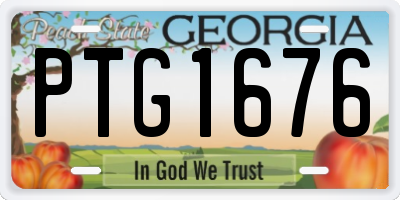 GA license plate PTG1676