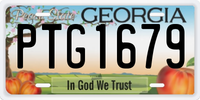 GA license plate PTG1679