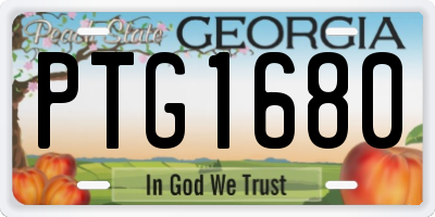 GA license plate PTG1680