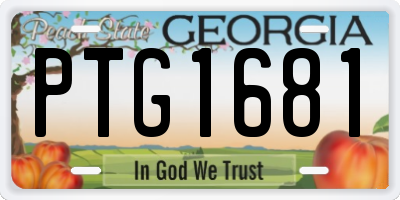 GA license plate PTG1681