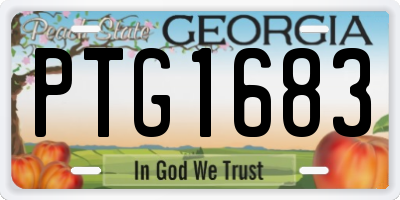 GA license plate PTG1683