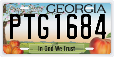 GA license plate PTG1684