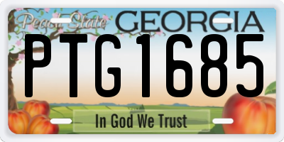 GA license plate PTG1685