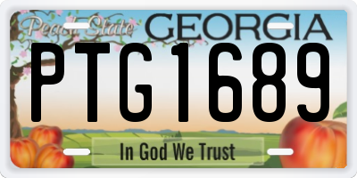 GA license plate PTG1689