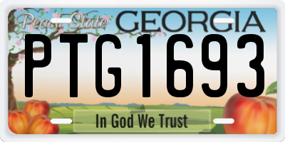 GA license plate PTG1693