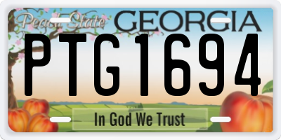 GA license plate PTG1694