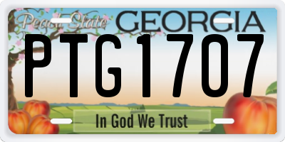 GA license plate PTG1707