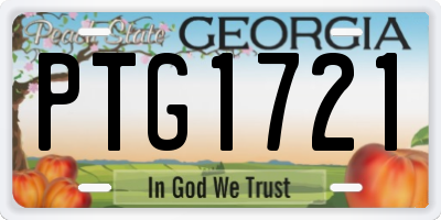 GA license plate PTG1721