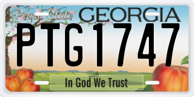 GA license plate PTG1747