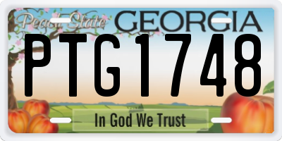 GA license plate PTG1748