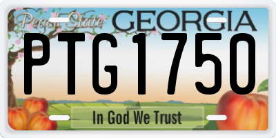 GA license plate PTG1750