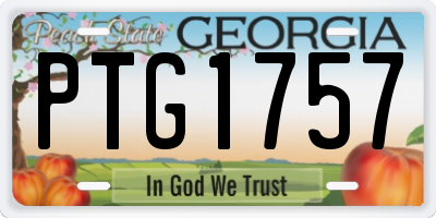 GA license plate PTG1757