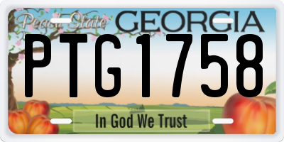 GA license plate PTG1758