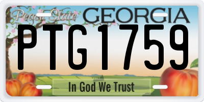 GA license plate PTG1759