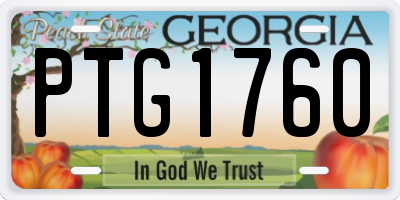 GA license plate PTG1760