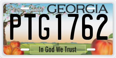 GA license plate PTG1762