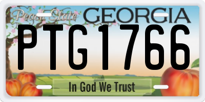 GA license plate PTG1766