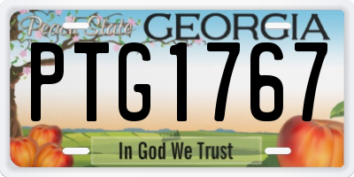 GA license plate PTG1767