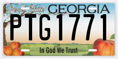 GA license plate PTG1771