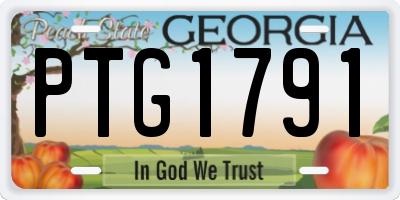 GA license plate PTG1791