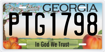 GA license plate PTG1798