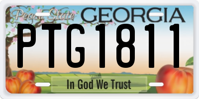 GA license plate PTG1811