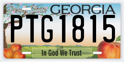 GA license plate PTG1815