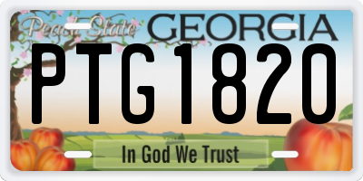 GA license plate PTG1820