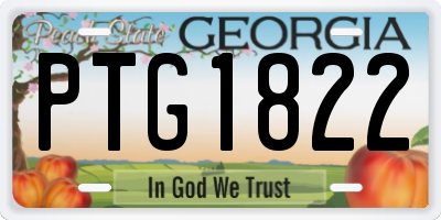 GA license plate PTG1822