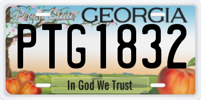 GA license plate PTG1832
