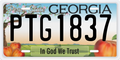 GA license plate PTG1837