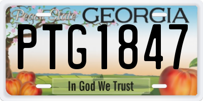 GA license plate PTG1847