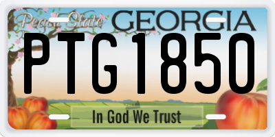 GA license plate PTG1850