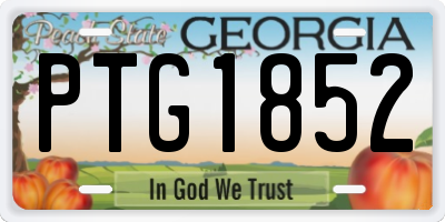 GA license plate PTG1852