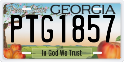 GA license plate PTG1857