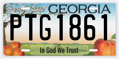 GA license plate PTG1861
