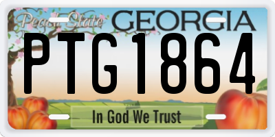 GA license plate PTG1864