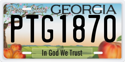 GA license plate PTG1870