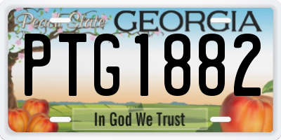 GA license plate PTG1882