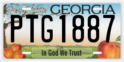 GA license plate PTG1887