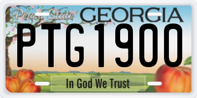 GA license plate PTG1900
