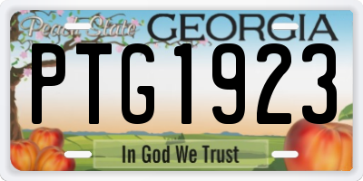 GA license plate PTG1923