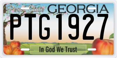 GA license plate PTG1927