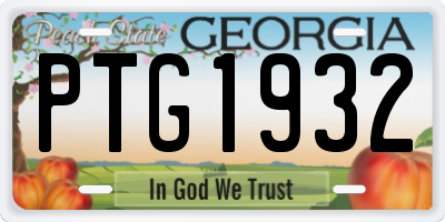 GA license plate PTG1932