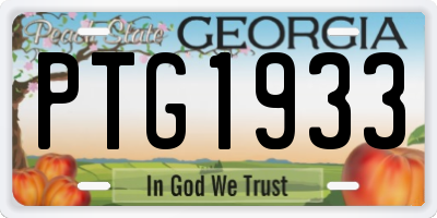 GA license plate PTG1933